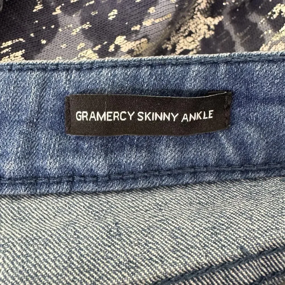 Nine West Jeans Womens 6 Blue Gramercy Skinny Ankle Stretch Denim Distressed - Picture 6 of 13